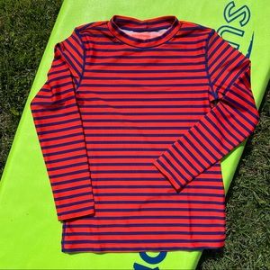 Long sleeve striped rash guard